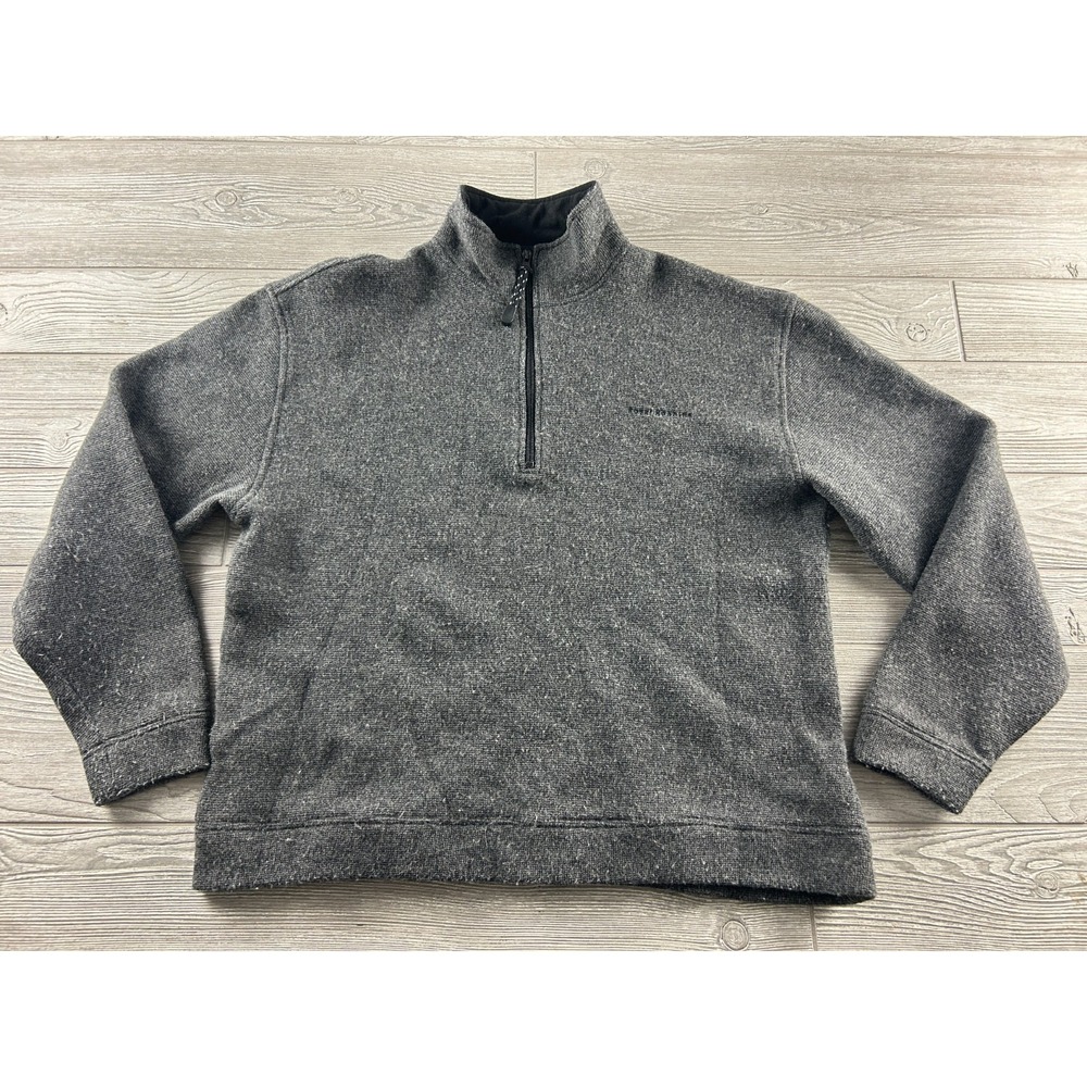 Royal Robbins 1/4 Zip  Sweater Mens Size XL Gray Wool Blend Jacket